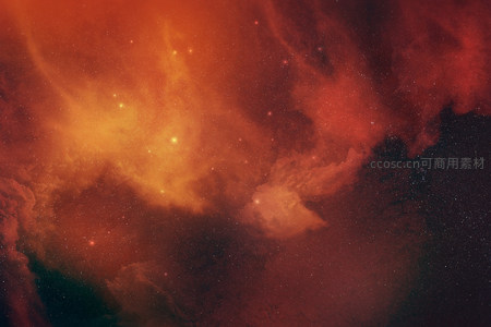 炽热橙红星云的宇宙风暴