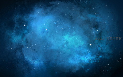 幽蓝星云涌动，深空中的神秘光之漩涡