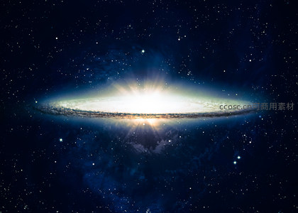 侧视银河系璀璨光盘与星光点点