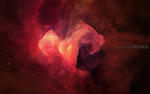 红色心形星云的浪漫宇宙