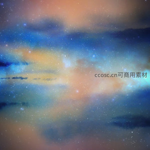 彩色云雾缭绕星光点点夜空