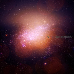 金色星系核心，暗夜宇宙中的温暖光芒