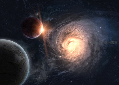 行星掠过螺旋星系，宇宙奇景震撼人心