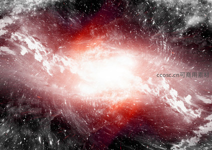 红白交织星云的宇宙风暴