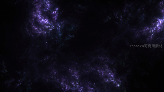 幽暗宇宙中紫色星云如梦境般流动