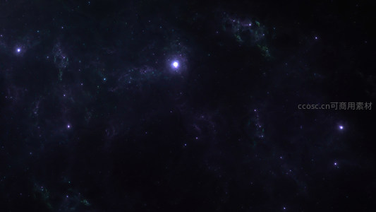 幽蓝宇宙中明亮恒星与星云交织图景