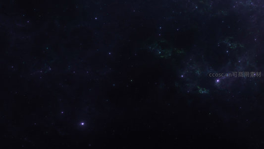 深空夜幕下稀疏星光与绿色星云点缀