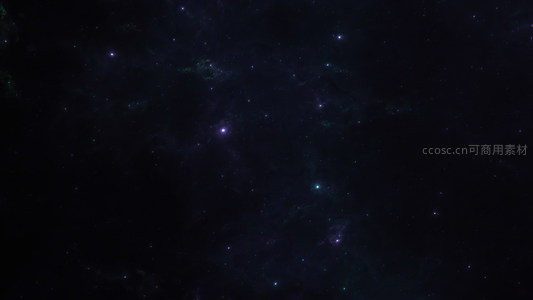 紫绿交织星云与点点星光构成宇宙画卷