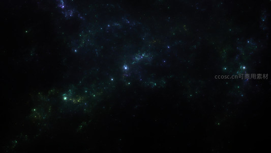 幽暗太空中星光与彩色星云的交响