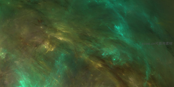 翡翠绿与金黄交织的抽象宇宙纹理
