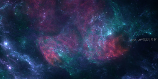 红绿辉映的星云风暴