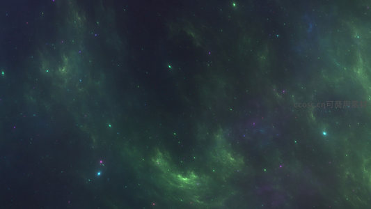 翠绿星云弥漫宇宙深处