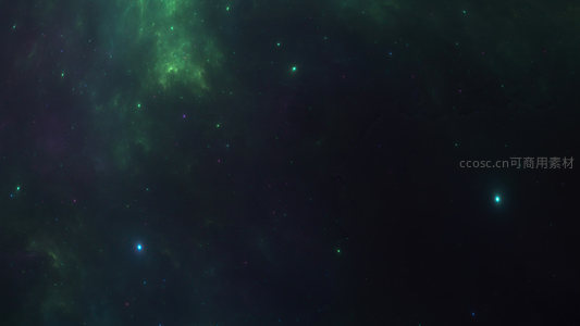 绿意星云弥漫深空宇宙