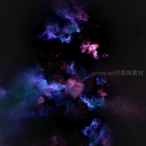 幽暗深空中的多彩星云碎片