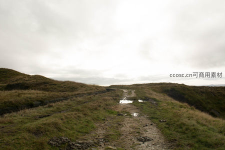 荒野山道延伸至地平线