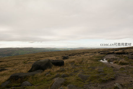 山巅视野：风车群与荒原小径