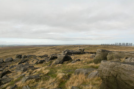 云层密布下广袤的石原旷野