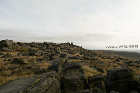 崎岖山坡上的巨岩群落