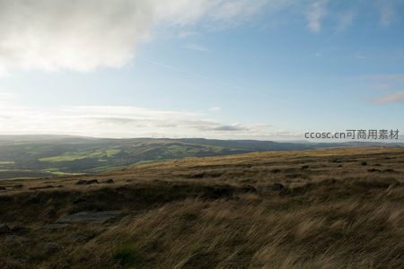 风吹草低见远山与风力发电场