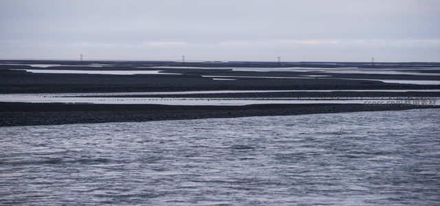 湿地滩涂纵横交错如大地纹理