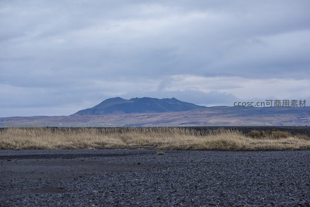 枯草与火山砂砾的大地纹理