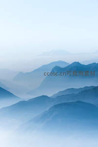 远山如黛云海翻涌的壮丽山景