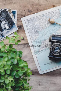复古相机地图老照片的怀旧角落