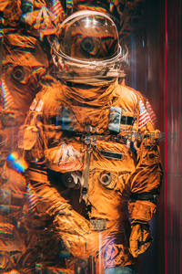 光影交错中的美国宇航服