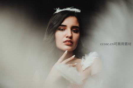 羽毛头饰梦幻天使妆