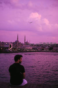 紫霞满天，伊斯坦布尔清真寺剪影