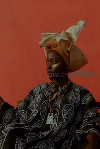 非洲女性头巾与民族服饰肖像