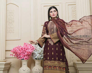 异域风情女子优雅展示华服