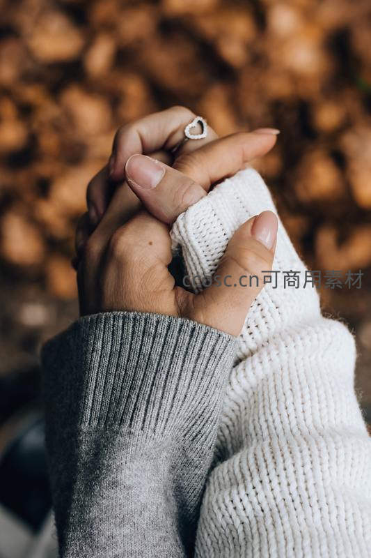 秋日暖阳下紧握的双手，传递无声的爱意与温暖