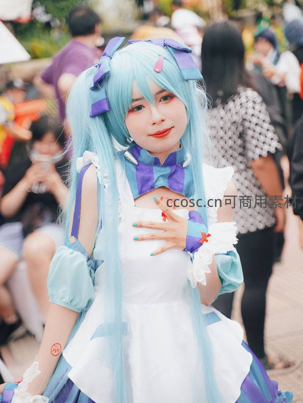 蓝发双马尾萌系Coser