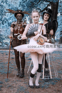 蒸汽朋克芭蕾少女三人组合影