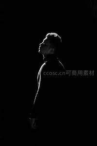 暗影中的沉思侧影