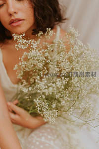 手持满天星的柔美瞬间