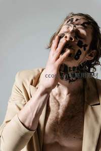 字母涂鸦男子抽象艺术肖像