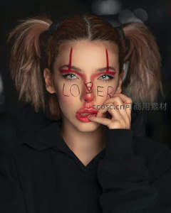 暗黑风格创意妆容特写