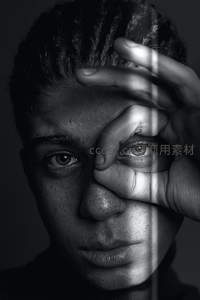 光影交错下的深邃凝视