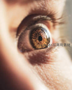 微距特写棕色瞳孔，细节纹理清晰可见