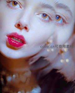 梦幻光影中的红唇特写