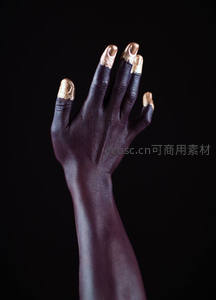 黑金涂鸦手部艺术特写