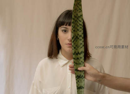 绿叶遮面：简约人像创意摄影