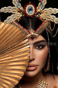 华丽古埃及风格女王妆容特写