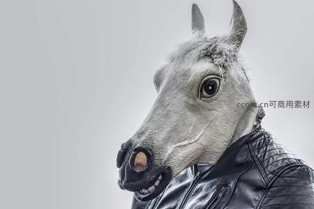 戴马头面具的皮衣酷客