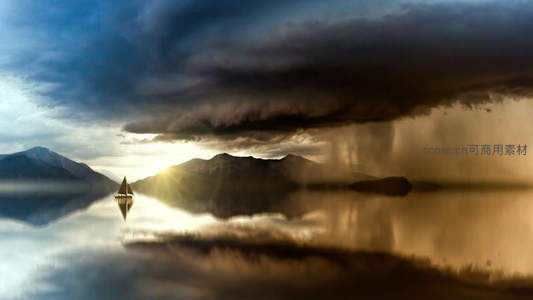 风雨欲来，孤帆穿云破浪前行