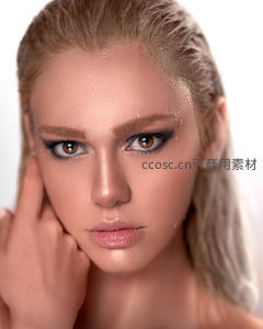 水珠轻拂的精致妆容特写