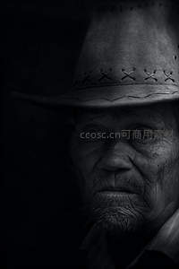 沧桑岁月：戴帽老人的深邃凝视