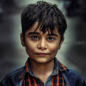 深邃眼神男孩肖像